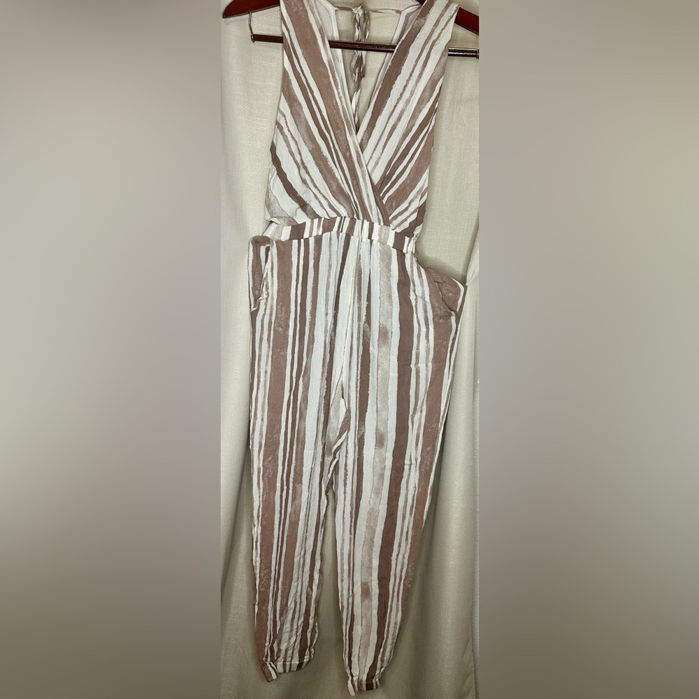 Dressy Romper / Beige & Cream